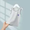 Camiseta Regata de Algodão Puro de Verão Fina para Meninos, Bebês e Crianças Maiores, Camiseta de Alça para Usar no Verão