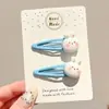 Presilha de Cabelo Florzinha de Coelho Fofa para Crianças, Presilha para Franja Lateral, Presilha para Fios Soltos da Testa, Presilha de Cabelo de Menina, Não Machuca o Cabelo, Grampo