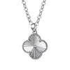 Collar de Trébol de Cuatro Hojas de la Suerte para Mujer, Celebridad de Internet de Alta Gama, Popular Colgante de Flor Láser como Regalo de Cumpleaños para Tu Novia