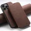 Funda para Teléfono Móvil Adecuada para Iphone18Promax 17/16 Tapa Flip con Soporte para Tarjetas Carga Inalámbrica Magnética Magsafe Funda de Cuero