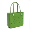 En stock bolsa de playa eva bolsa de agujeros bolso de mano grande de almacenamiento para viajes cesta de verduras de inyección bolsa de agujeros eva con impresión
