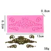 Uma variedade de forma de renda flip bolo de açúcar molde de silicone molde de quadro de relevo oco moldura vintage moldura de foto