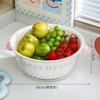 Cesta Escurridora de Doble Capa para Uso Doméstico, Cesta para Frutas a Prueba de Polvo, Limpieza y Filtración de Agua Dos en Uno, Bandeja para Frutas, Cesta para Lavar Verduras, Polipropileno de Grado Alimenticio