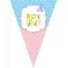 Decoração Temática para Festa de Revelação de Gênero Transfronteiriça Banners de Bandeira Adereços de Bebê Bandeira Triangular
