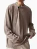 ANAN Dongdaemun Coreano Personal Shopper Prendas de Punto Cuello Henley Cálido Manga Larga Camiseta Casual Holgada Capa Base Top para Hombre