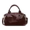 Bolso de mano vintage de comercio exterior para mujer, bolso Boston de cuero encerado al aceite, bolso de hombro popular, bolso tote de gran capacidad al por mayor
