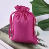 Bolsas para Joias, Embalagem de Tecido de Cetim, Armazenamento à Prova de Poeira, Bolsas de Cetim com Cordão de Cetim de Seda Artificial, Logotipo Personalizado