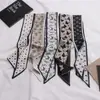 Diadema de Cinta, Pañuelo Pequeño de Seda Blanco, Bufanda Larga Flotante, Asa Decorativa Versátil para Bolso de Mujer, Accesorios para Caja de Regalo