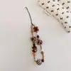 Corrente para Celular Pingente Estampa de Leopardo Ins Retro Acessórios Câmera CCD Lanyard com Contas para Câmera Portátil