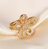 Anillo de Girasol Exquisito de Venta Caliente Transfronterizo en Tiktok para Mujeres, Moda de Lujo Ligero Versátil Elegante Gama Alta Anillo Ajustable