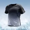 Camiseta de Manga Curta Estilo Preguiçoso Transfronteiriça para Homens, Top Esportivo Fino de Verão, Roupas de Fitness Respiráveis para Corrida de Meia Manga, Novo Estilo