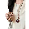 Verano Relajante~Collar con Colgante de Flor Tejida Estilo Étnico Bohemio para Mujer, Accesorio Largo Estilo Vacaciones Vintage