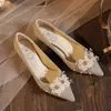 H331-11 Zapatos de tacón alto color champán, Vestido de novia principal estilo francés, Zapatos de novia cómodos, Zapatos versátiles para fiesta, tallas 34-40