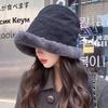 Sombrero de Pescador de Felpa Gruesa para Otoño e Invierno para Mujer, Moderno, Combinable, que Afina el Rostro, Sombrero de Cubeta Pequeño, Calentadores de Orejas Cálidos, Gorro Enrollado, a la Moda