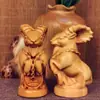 Talla de Madera de Tuyo del Taihang Tres Ovejas Abriendo Adornos Talla de Madera Maciza Oveja del Zodiaco Pieza de Mano Mascotas Artesanías Joyería