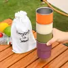 Copo para Bebidas Frias de Aço Inoxidável 304 Transfronteiriço, Copo de Degrau Espessado de Camada Dupla Anti-Escaldante, Copo de Café Portátil Estilo Acampamento ao Ar Livre