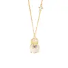 Foto real de Tiqia del Collar Mariposa de la Fortuna para mujer, plata de ley S925, nuevo estilo chino, lujo ligero, elegante colgante de calabaza de calcedonia blanca