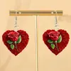 Brincos de Acrílico 2D Coração Rosa Rosa Romântico Venda Quente Transfronteiriça Design Criativo Presente para Mulheres de Férias