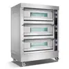 Forno/Forno comercial de três camadas e seis bandejas, forno de gás natural/gás liquefeito em camadas, forno para assar bolos e bolos da lua