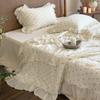 Colcha de Algodão Floral Pastoral Estilo Coreano Fio Enrugado Grau A Qualidade Bebê para Primavera e Outono, Colcha Preguiçosa, Lavável à Máquina