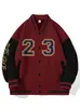 Chaqueta de Béisbol Bordada con Letra de Talla Europea Transfronteriza para Hombre, Chaqueta Casual Deportiva Estilo Callejero Americano con Cuello de Béisbol