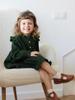 Vestido de Princesa de Pana con Cuello Redondo y Encaje para Niños, Nuevo Vestido Largo Vintage de Otoño e Invierno con Bordes de Volantes y Mangas Largas de Media Botonadura