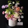 Día de San Valentín Chino Mármol Travertino Estampado en Caliente Retro Cubo Inglés Celebridad de Internet Moda Cubo para Arreglos Florales Cubo de Flores Floristería Venta al por Mayor