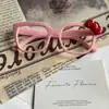 Subcultura Celebridad de Internet Espejo Lindo con Decoración de Lazo Gato Negro con Marco Estampado de Leopardo Gafas para Estilismo Sin Maquillaje Modernas
