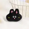 Cabeça de Desenho Animado de Menina Bonita e Fofa com Gato Preto e Coelho Preto, Acessórios Preenchidos com Algodão, Peças de Decoração DIY de Pelúcia Kawaii em Estoque