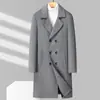 Casaco de lã outono e inverno 2023 masculino de comprimento médio caxemira espessado quente corta-vento casual coreano casaco de lã