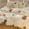 Juego de Cama de Cuatro Piezas Clase A 2026 Estilo Nuevo Sábana de Algodón Lavado Funda Nórdica Juego de Tres Piezas para Dormitorio de Estudiante 4