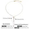Collar de Acero de Titanio Transfronterizo Yuhui Brillo Estrellado Forma de Y Incrustado Circonita Chapado en Oro Real de 18K Acero Inoxidable