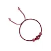 Mi nombre es Flor de durazno Zhao pulsera de cristal de fresa en la orilla cuerda de mano tejida de cristal rojo paloma adornos de mano para amantes novias fuera de un solo uso