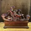 Tallado en Madera Huali Adornos Sanyang Kaitai Madera Maciza Sanyang Kaitai Artesanías Chinas Decoración para Sala de Estar Regalo