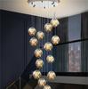 Lámpara de Araña Larga LED de Pasillo Moderna Simple Edificio Dúplex Casa Corredor Lámpara de Escalera Giratoria Lámparas de Sala de Estar con Forma Especial