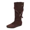 Botas de estilo retro, elegantes, de tacón bajo, botas largas para mujer, nueva colección 2026, hasta la rodilla, con plantilla interior para aumentar la altura, suela blanda, botas de montar