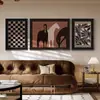 Galeria de Arte Qiao Jia Impressão Artística Giclée de um Leopardo em um Grande Estilo Vintage para Sala de Estar Pintura Decorativa, Arte para Pendurar na Parede de Fundo do Sofá