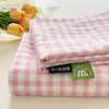 Juego de Sábana Individual de Algodón Lavado con Agua Pura Clase A Desnuda Color Sólido Algodón Nube Funda de Almohada Individual Doble para Dormitorio Juego de Tres Piezas
