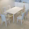 Mesa de Jantar e Cadeiras Nórdicas de Ardósia Branca Pura para Uso Doméstico, Apartamento Pequeno, Minimalista Preto Puro, Luxo Leve, Sensação de Alto Padrão, Nova Mesa de Jantar Preta Pura