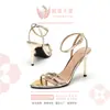 Sandalias de Tacón Alto Abiertas de Moda y Lujosas para Mujer, Talla Europea, Hebilla de Cinturón, Diseño Único, Elegantes Stilettos de Punta Fina con Doble Correa