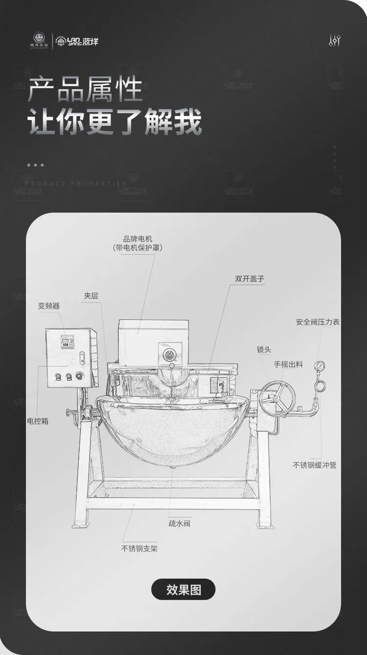 南洋夹层锅——蒸汽可倾式（精工版）改