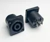 Conector Hembra para Altavoz Profesional, Conector Ohm, Enchufe Hembra para Altavoz, Base Cuadrada Pequeña de Cuatro Núcleos, Conector Hembra Profesional de Cuatro Núcleos con Placa de Hierro