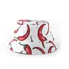 Chapéu Bucket de Poliéster Bordado e Estampado Transfronteiriço, Chapéu de Topo Plano Espessado com Logo para Primavera e Verão, Chapéu de Proteção Solar