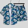 Traje de Camisa Hawaiana Floral de Manga Corta para Hombre Verano Marca de Moda de Hong Kong Traje Casual Atractivo Niños y Adolescentes