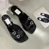 Sandalias Elegantes de Estilo Francés para Mujer, Abiertas, Cuadradas, con Pedrería, Slip-On, Zapatillas de Tacón Alto Fino, Nuevo Modelo Verano 2025