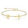 Comércio Exterior Transfronteiriço Exquisito Cruz Coração 26 Letras Pulseira Ajustável Fashionável Estilo de Deslocamento Elegante e Bonita Joia de Mão para Mulheres