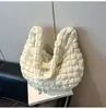 Bolsa Nube 2026 Otoño/Invierno Nuevo Estilo Bolso de Mano Bolsa de Algodón y Pluma Gran Capacidad Moda Versátil Bolso Cruzado Plegado para Mujer