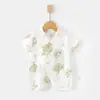 Mameluco de Verano para Bebé de Manga Corta Bata de Gasa Ultra-Delgada de Algodón Puro para Bebé Ropa con Aire Acondicionado para Niños Ropa para Gateo de Recién Nacidos