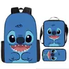 Conjunto de três peças de desenho animado transfronteiriço New Stitch mochila para alunos do ensino fundamental e médio