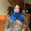 Cachecol de cor sólida quente estilo coreano ins versátil moderno feminino simples de lã tricotada à prova de frio para estudantes aquecedor de pescoço